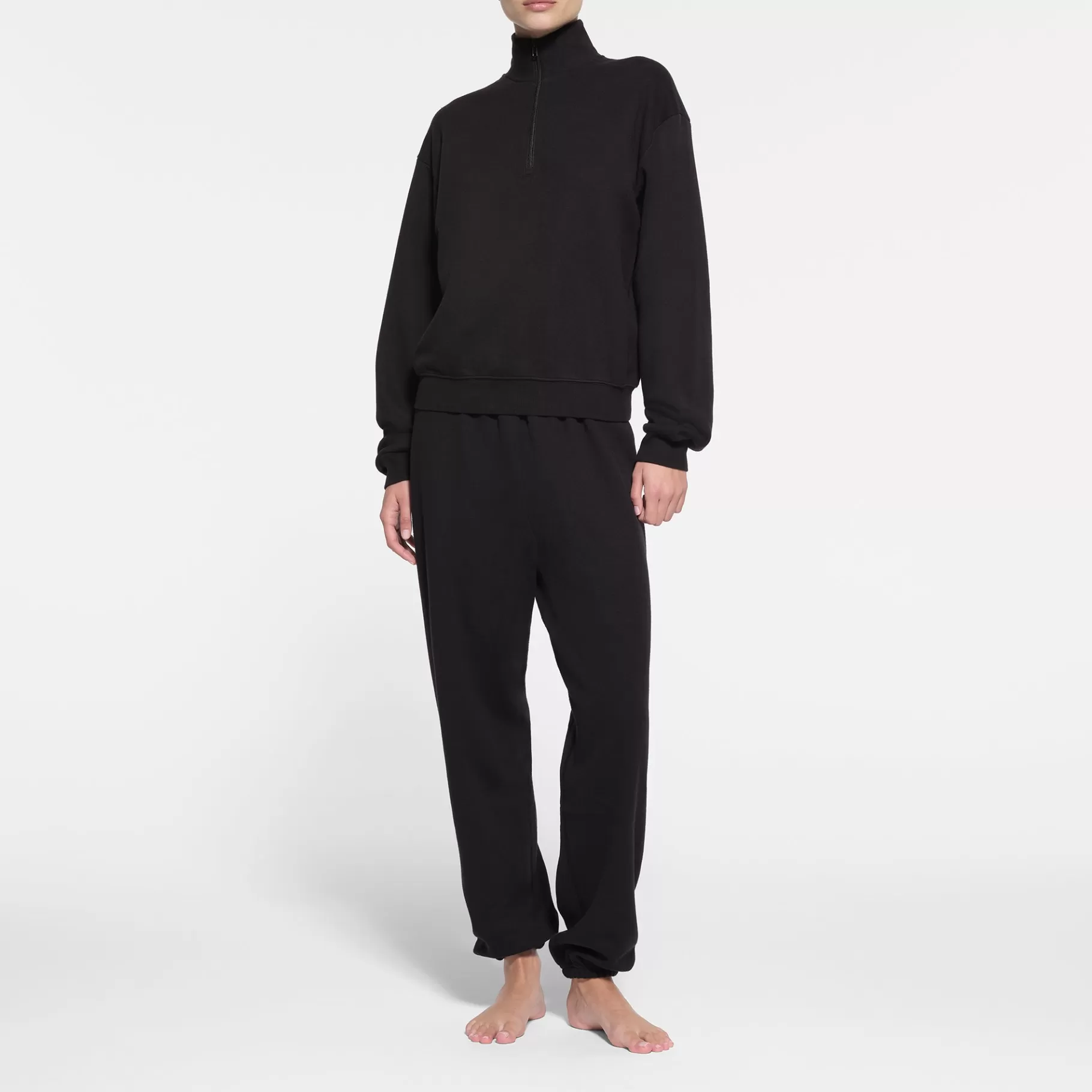 Skims cotton fleece*COTTON FLEECE CLASSIC QUARTER ZIP PULLOVER | ONYX