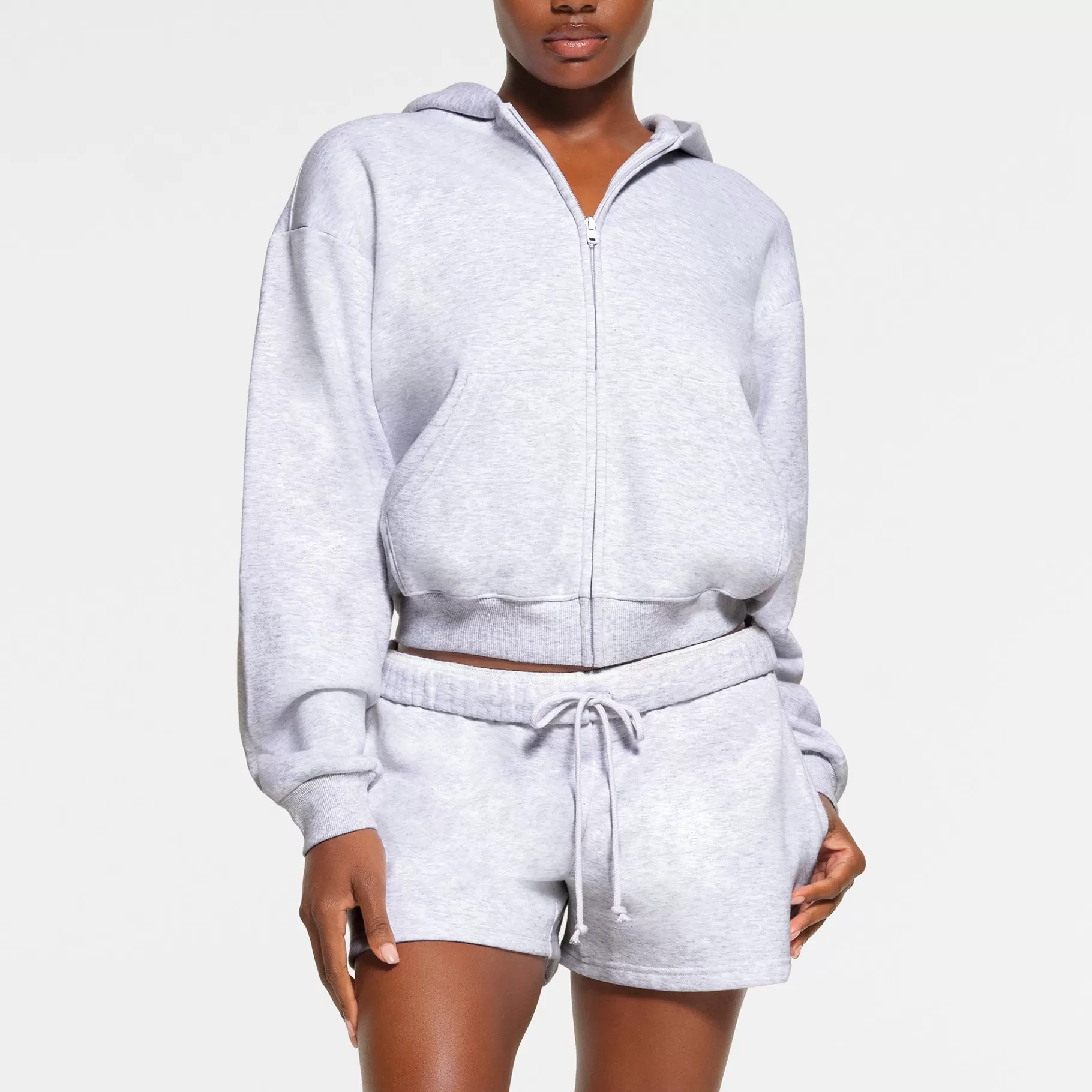 Skims for you*COTTON FLEECE CLASSIC ZIP UP HOODIE | LIGHT HEATHER GREY LIGHT+HEATHER+GREY