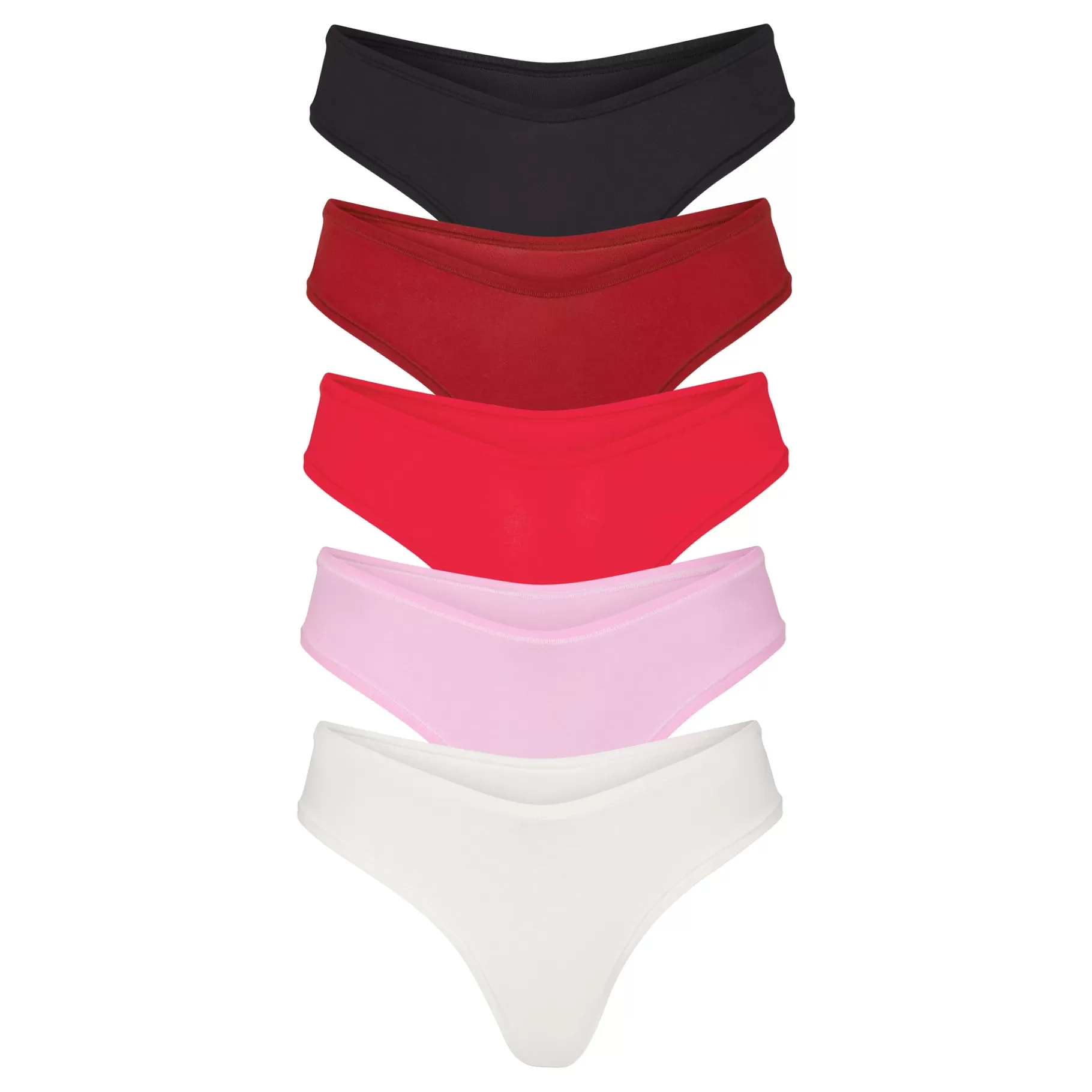 Skims thongs*COTTON JERSEY DIPPED THONG 5-PACK | RED BRICK MULTI RED+BRICK+MULTI