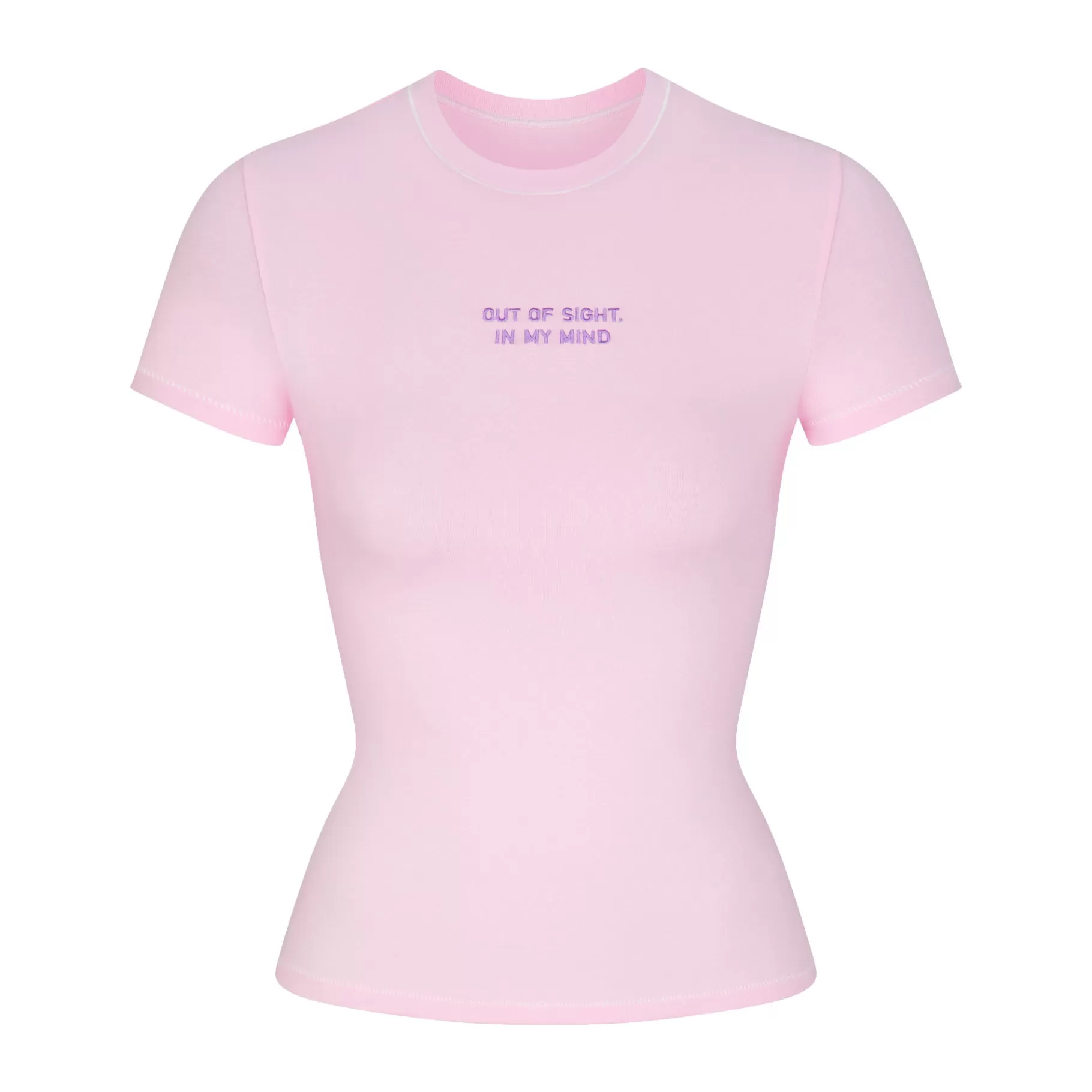 Skims cotton collection*COTTON JERSEY EMBROIDERED T-SHIRT | BABY PINK BABY+PINK