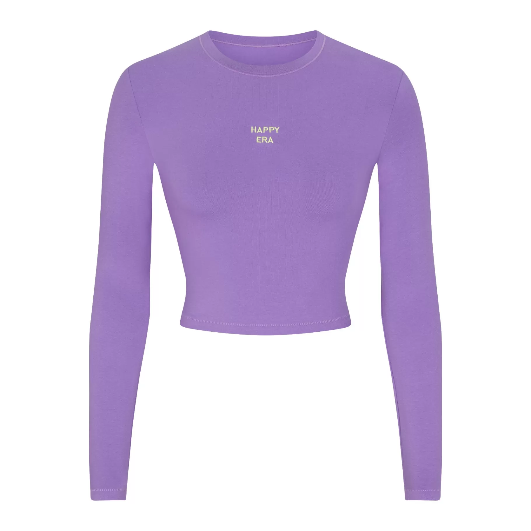 Skims cotton collection*COTTON JERSEY LONG SLEEVE CROPPED T-SHIRT | ULTRA VIOLET ULTRA+VIOLET