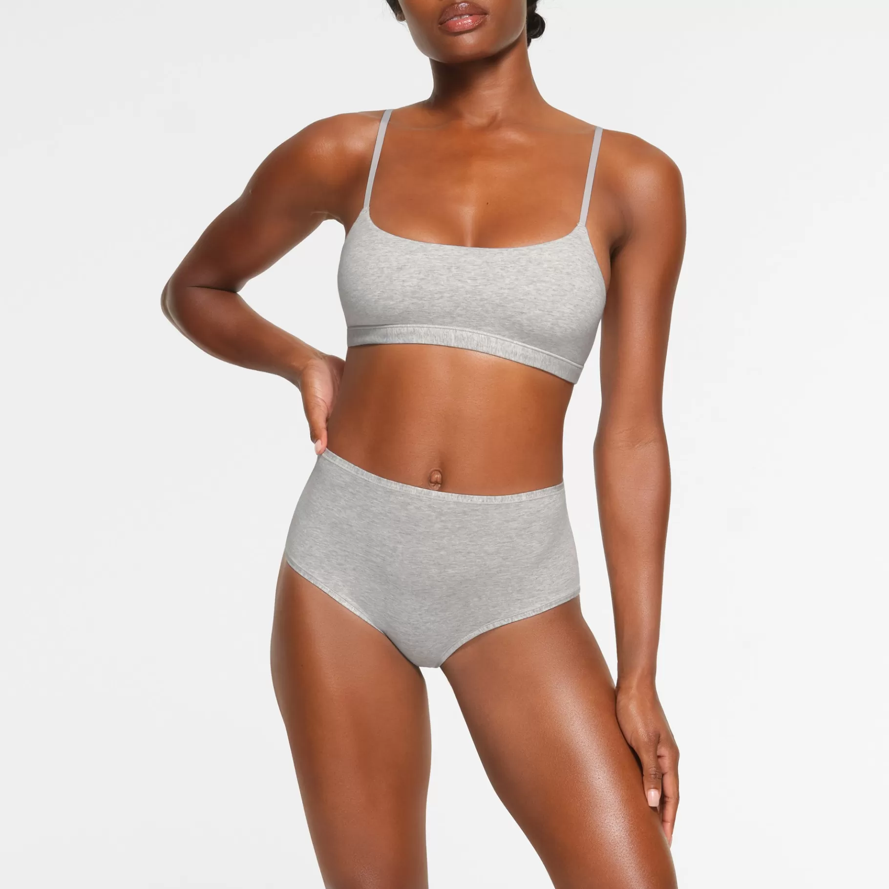 Skims scoop*COTTON JERSEY SCOOP BRALETTE | LIGHT HEATHER GREY LIGHT+HEATHER+GREY