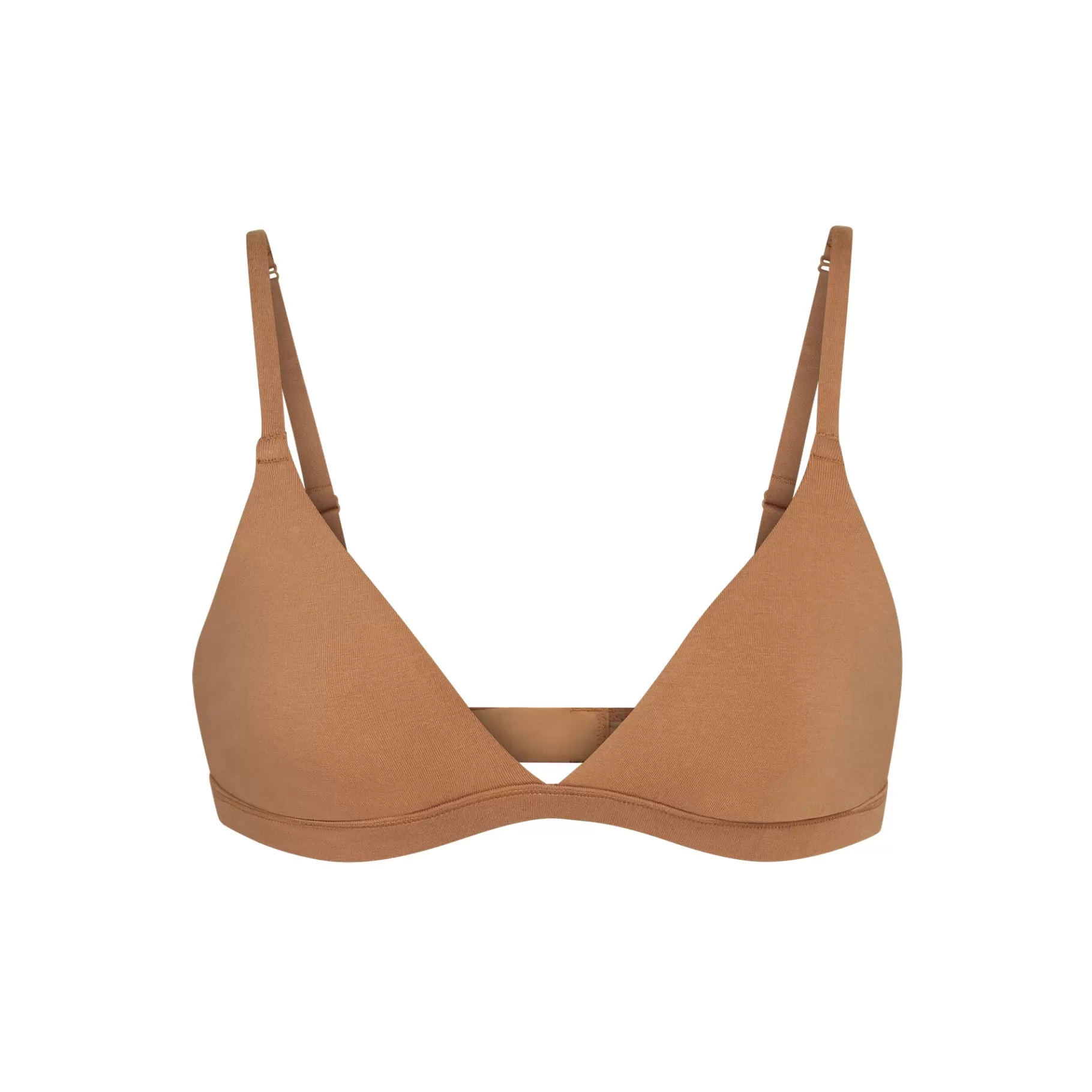 Skims plunge*COTTON JERSEY TRIANGLE BRALETTE | CAMEL