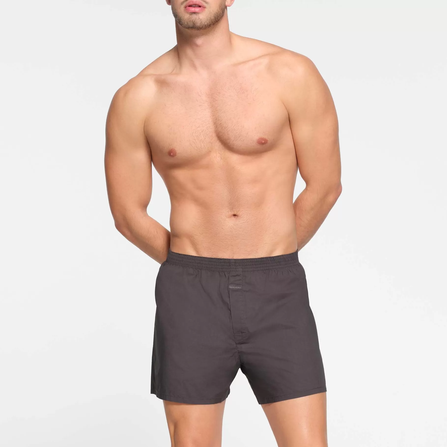 Skims boxers & briefs*COTTON POPLIN SLEEP MENS BOXER | ASH