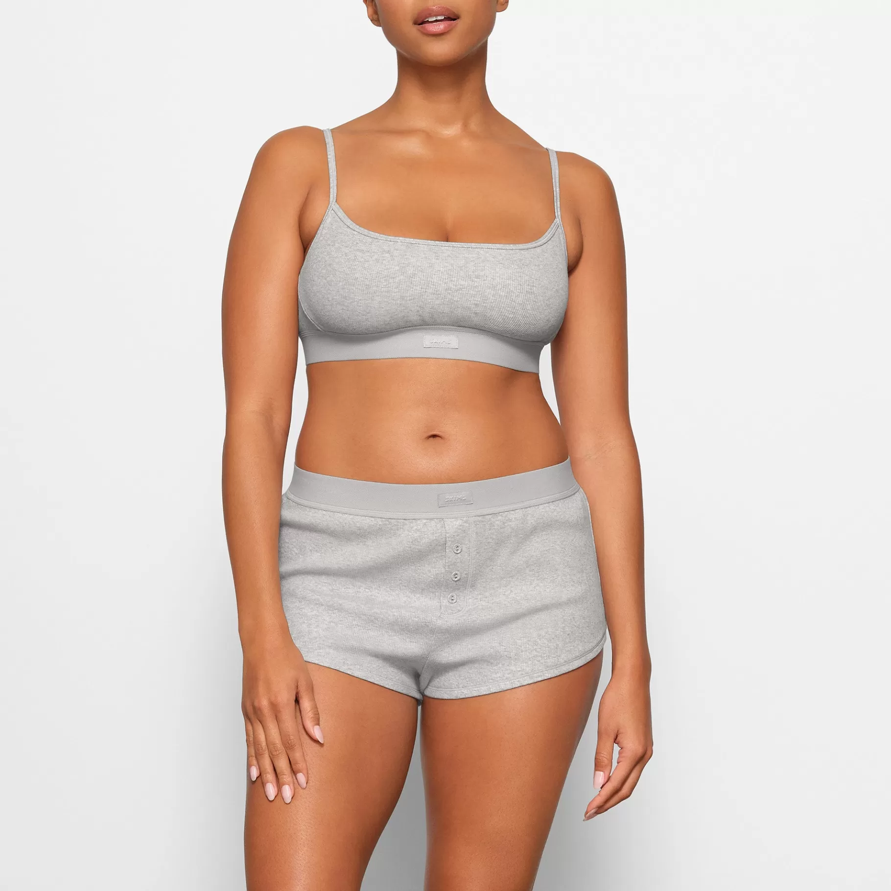 Skims scoop*COTTON RIB SCOOP BRALETTE | LIGHT HEATHER GREY LIGHT+HEATHER+GREY