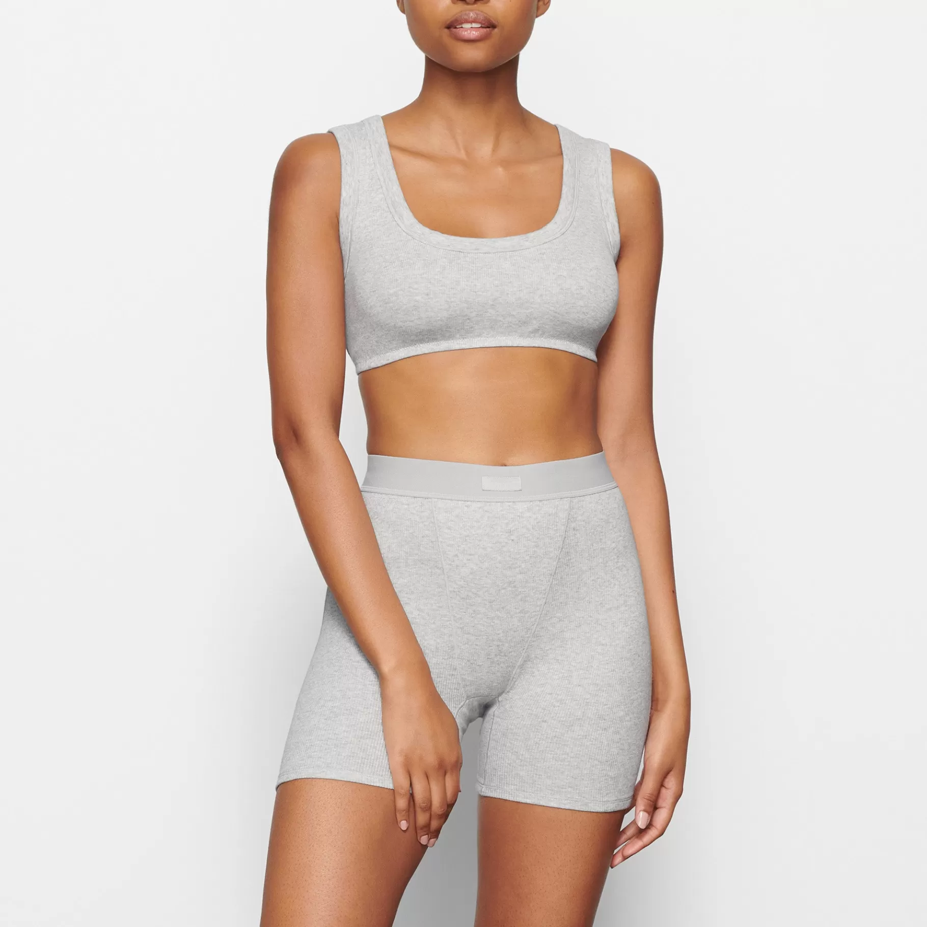 Skims scoop*COTTON RIB SCOOP NECK BRALETTE | LIGHT HEATHER GREY LIGHT+HEATHER+GREY