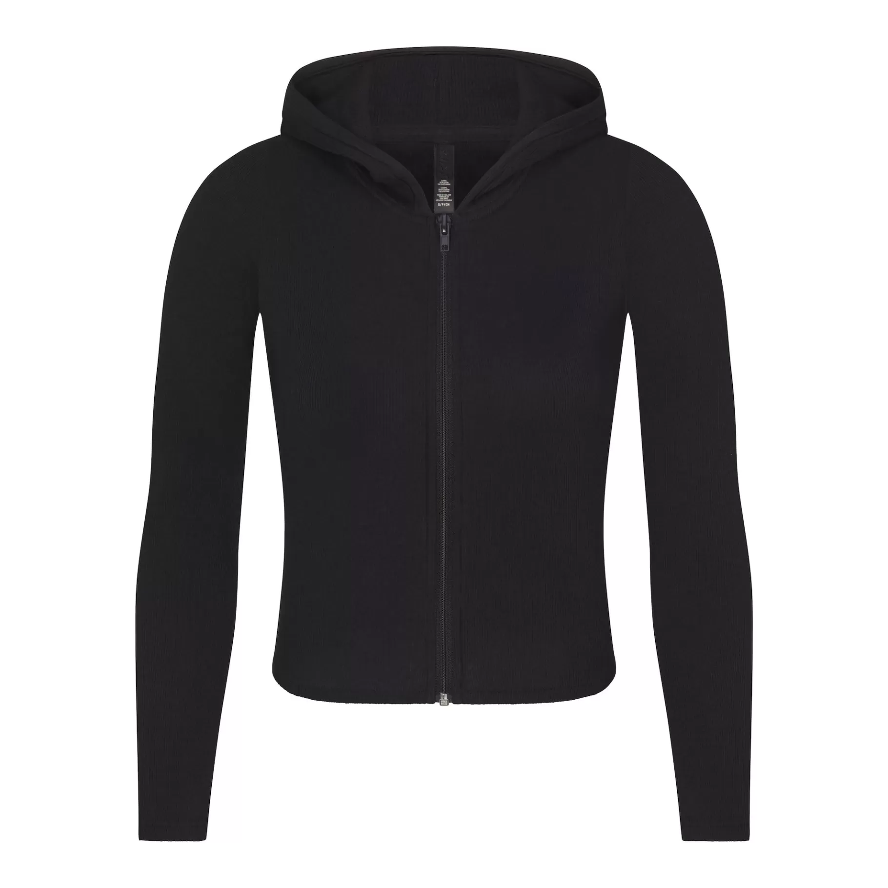 Skims cotton collection*COTTON RIB ZIP UP HOODIE | SOOT