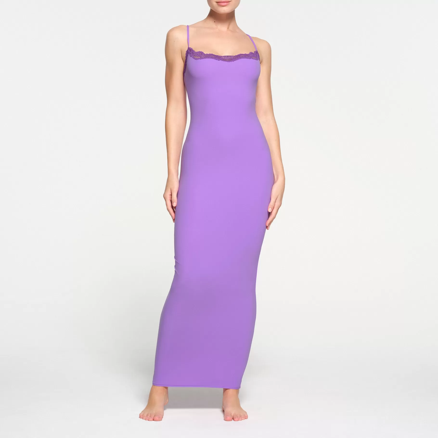 Skims dresses*FITS EVERYBODY LACE LONG SLIP DRESS | ULTRA VIOLET TONAL ULTRA+VIOLET+TONAL