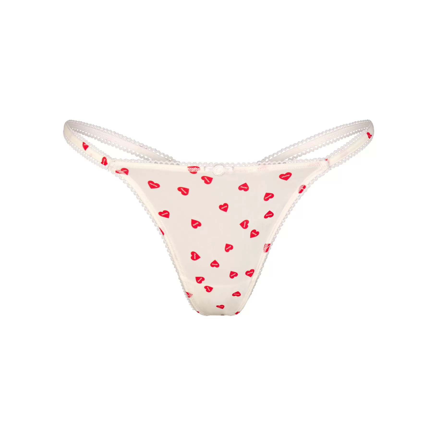 Skims fits everybody*FITS EVERYBODY PICOT TRIM STRING THONG | RUBY HEART PRINT RUBY+HEART+PRINT