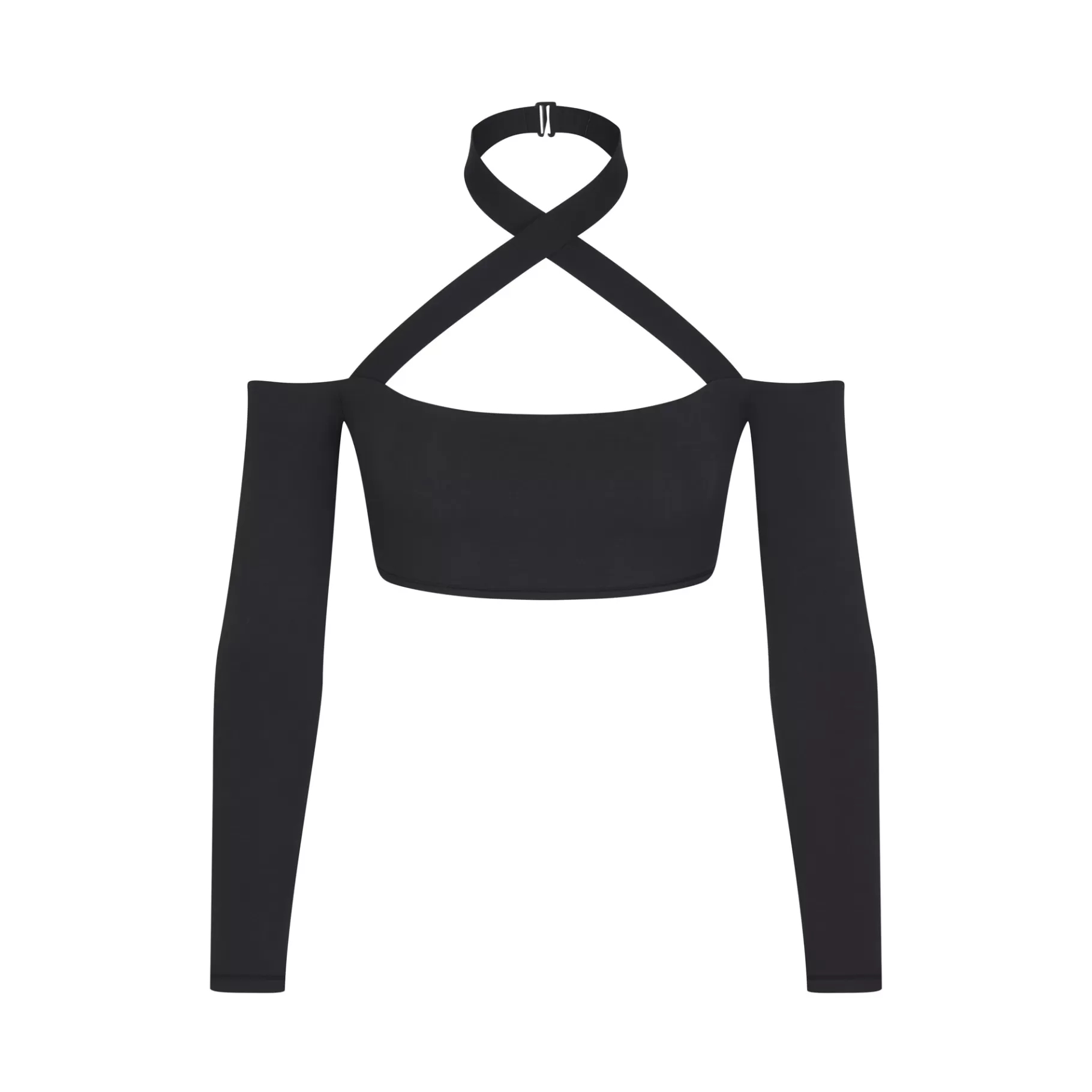 Skims fits everybody*FITS EVERYBODY WRAP LONG SLEEVE SUPER CROPPED TOP | ONYX