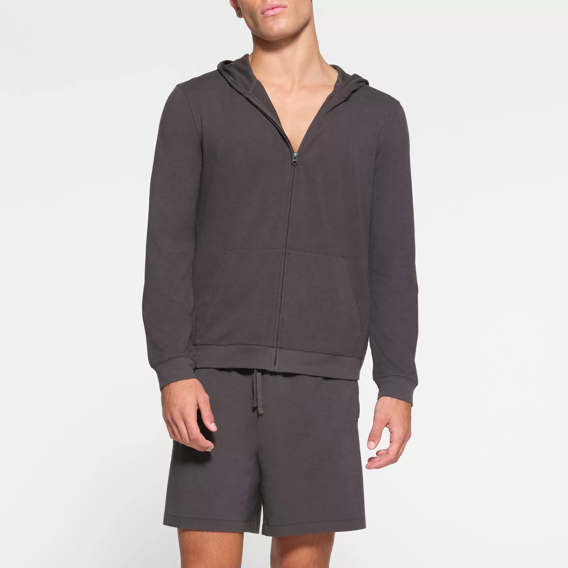 Skims the winter shop*JERSEY LOUNGE MENS ZIP UP HOODIE | ASH