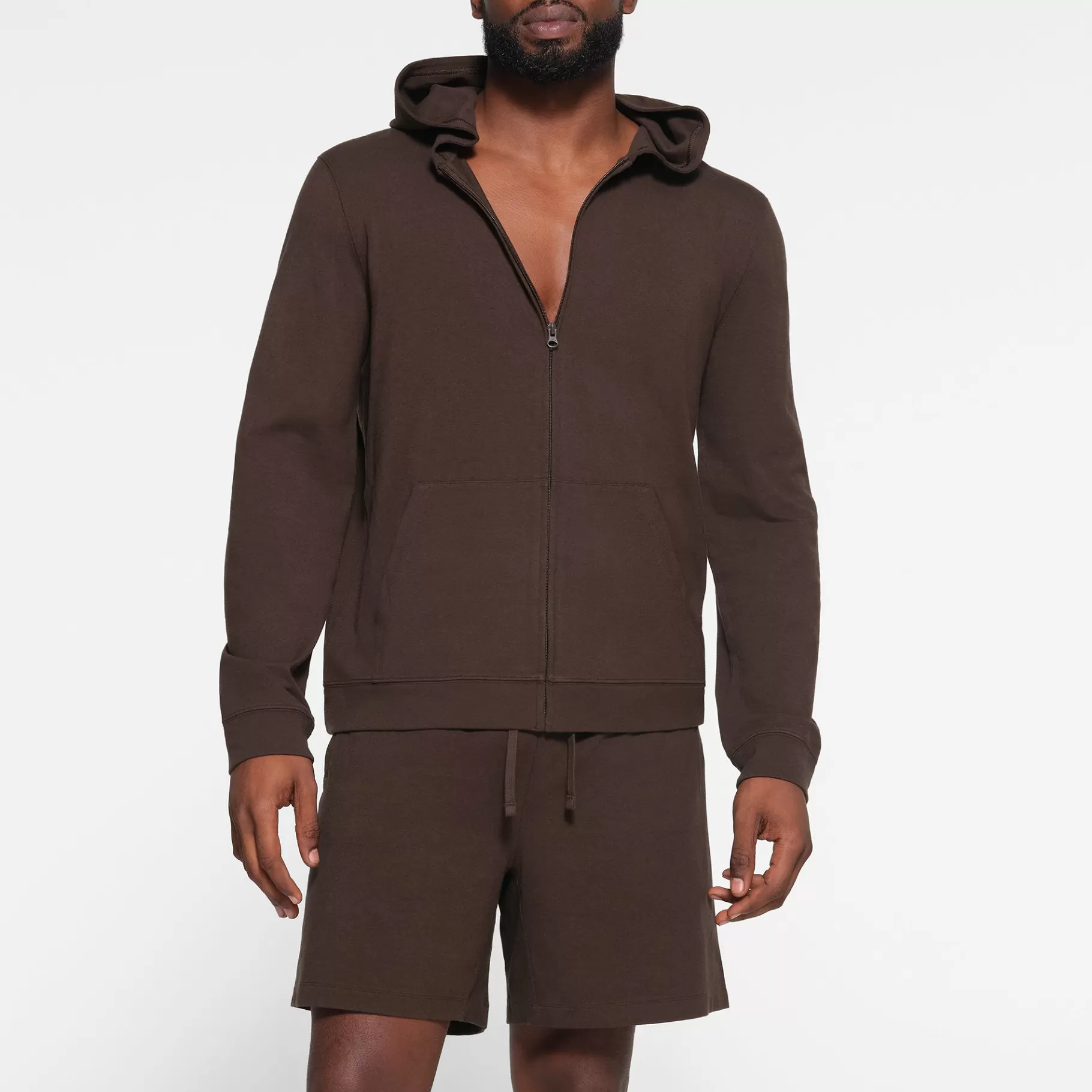 Skims loungewear*JERSEY LOUNGE MENS ZIP UP HOODIE | ESPRESSO