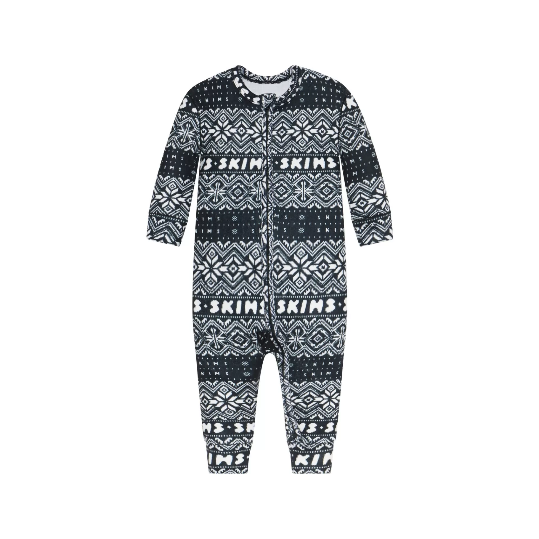 Skims kids*LOGO PLUSH POINTELLE BABY ONESIE | ONYX FAIR ISLE ONYX+FAIR+ISLE