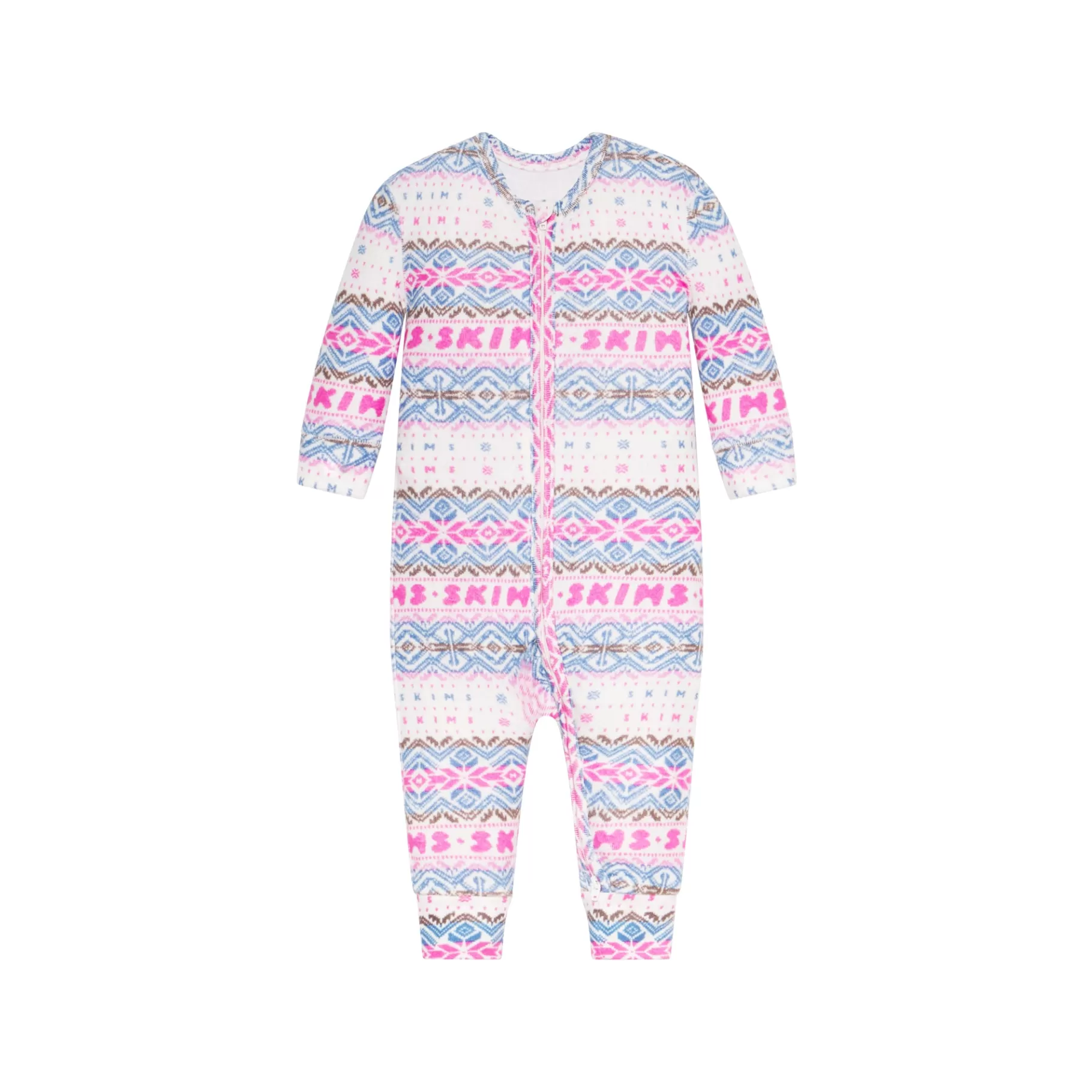 Skims kids*LOGO PLUSH POINTELLE BABY ONESIE | OPAL FAIR ISLE OPAL+FAIR+ISLE