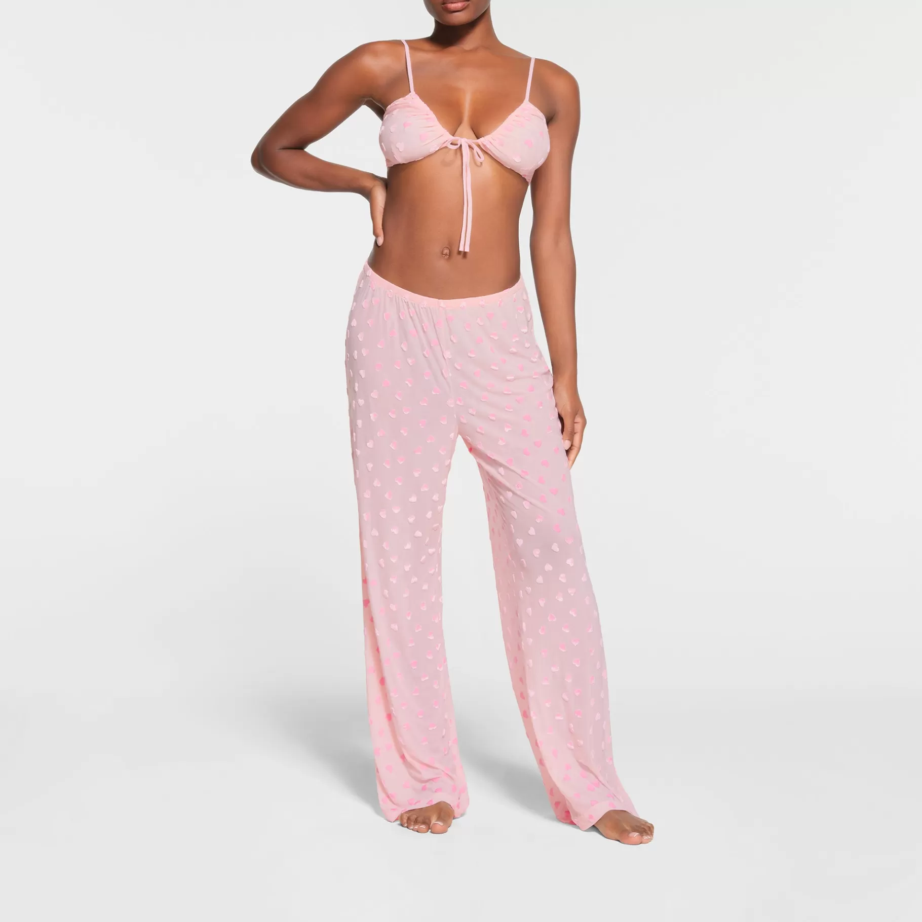 Skims pajamas*SHEER VELVET STRAIGHT LEG PANT | BABY PINK BABY+PINK