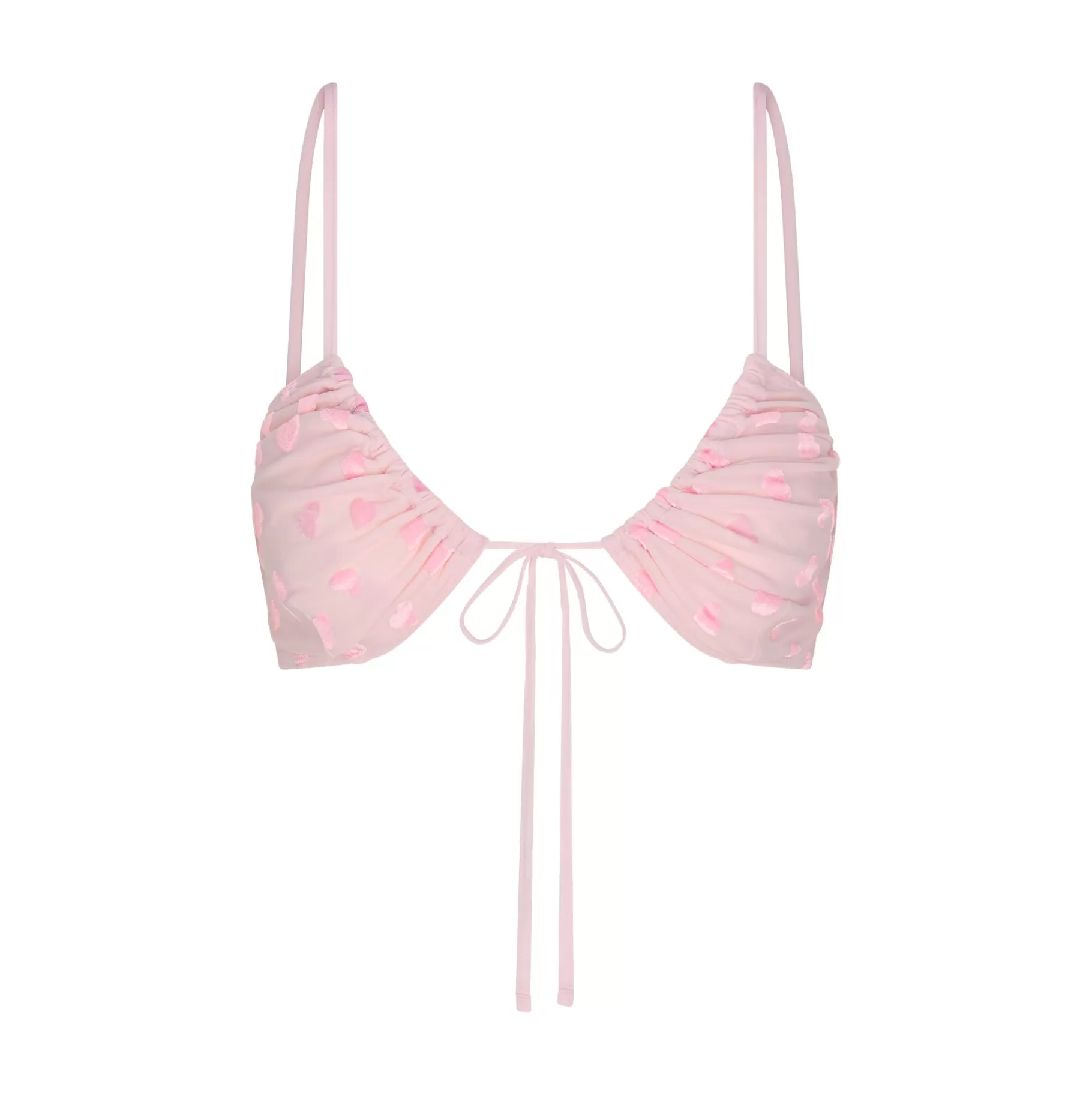 Skims pajamas*SHEER VELVET TIE FRONT BRALETTE | BABY PINK BABY+PINK