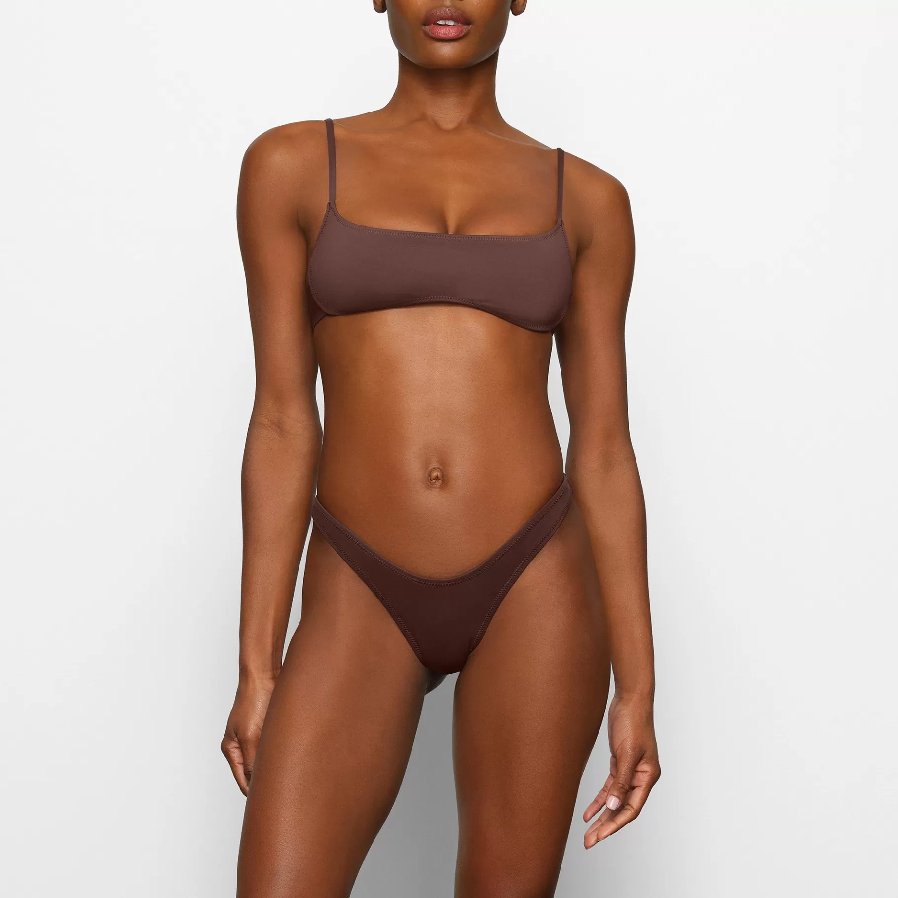 Skims swim*SIGNATURE SWIM MICRO SCOOP BIKINI TOP | COCOA