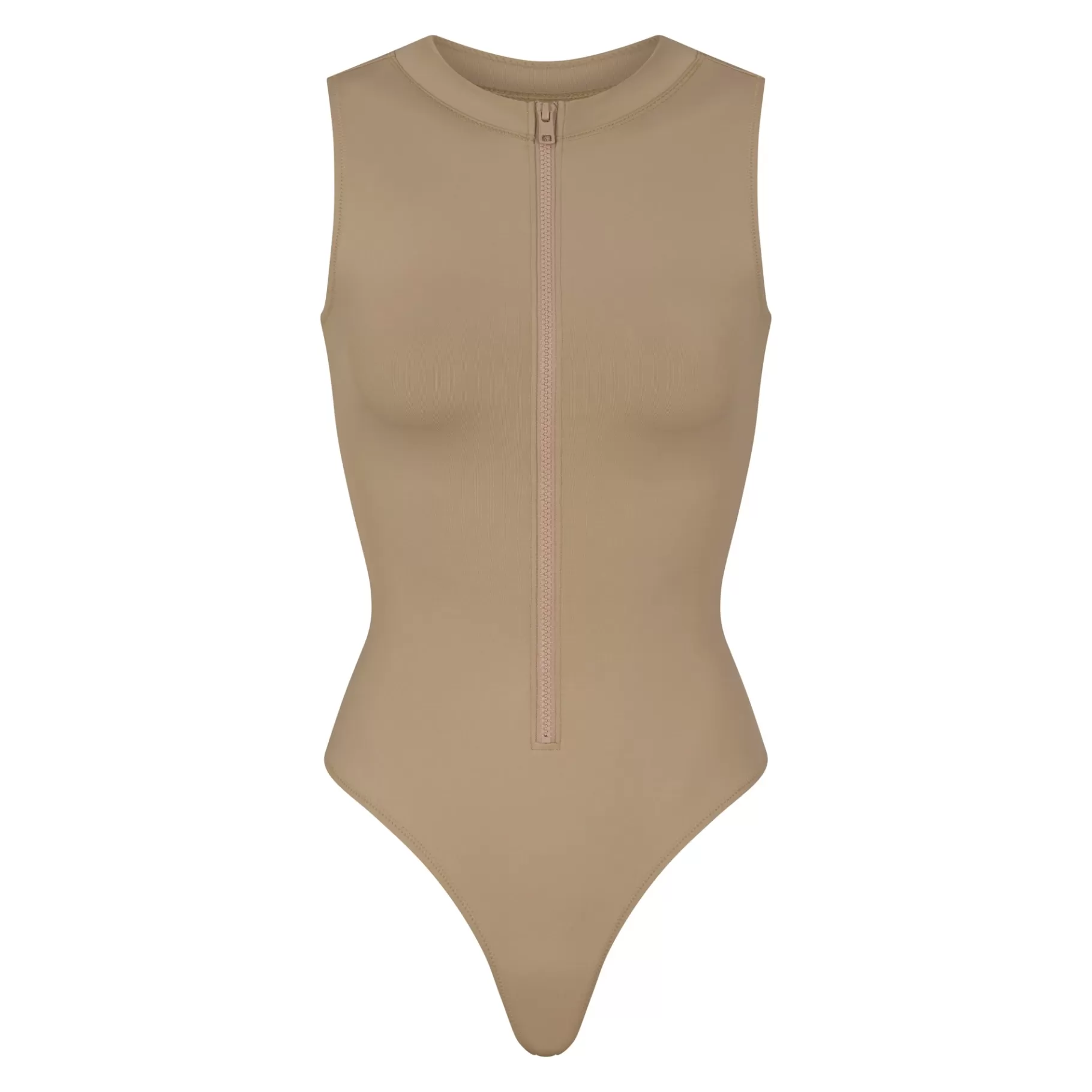 Skims swim*SIGNATURE SWIM ZIP FRONT SLEEVELESS ONE PIECE | DESERT