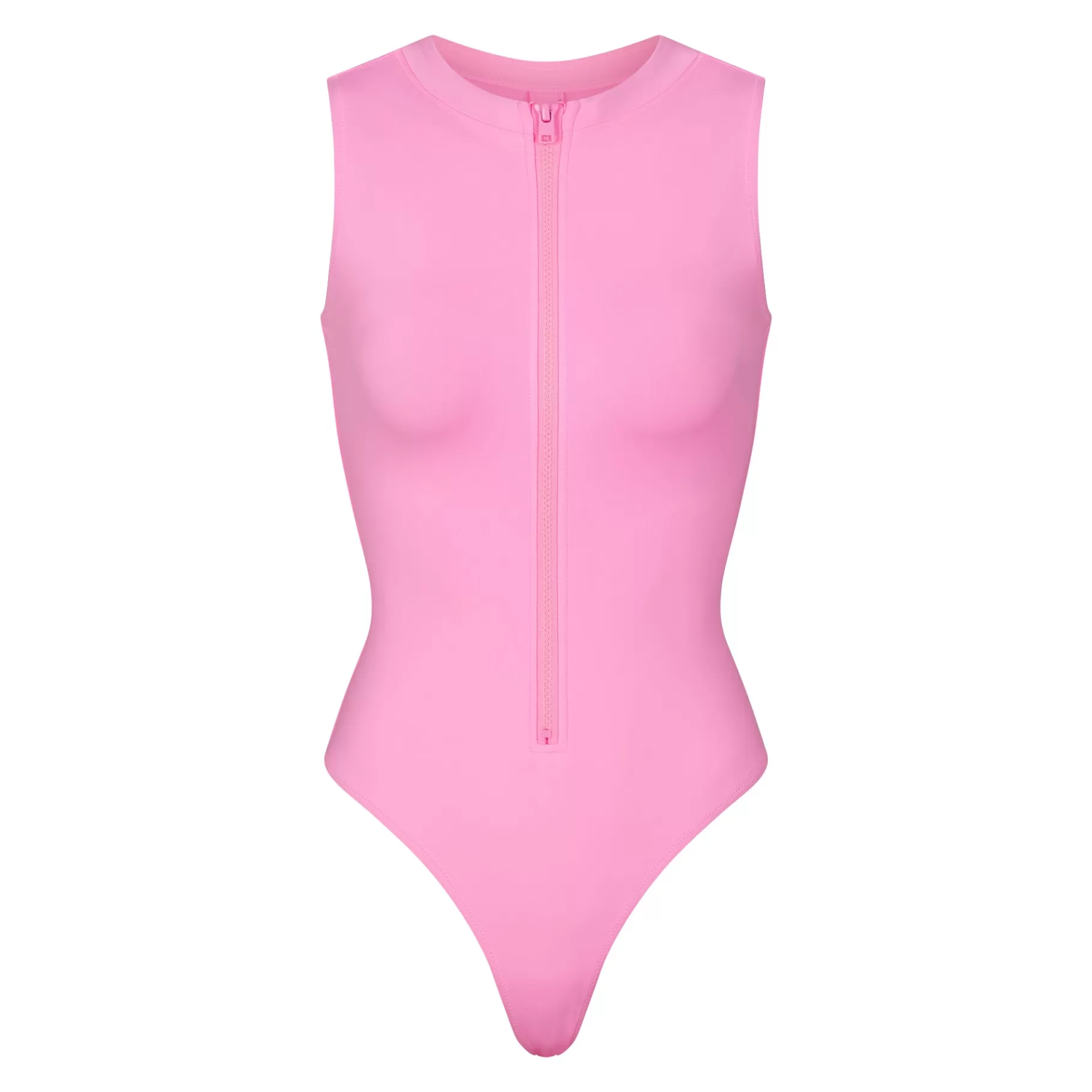 Skims swim*SIGNATURE SWIM ZIP FRONT SLEEVELESS ONE PIECE | LIGHT PINK LIGHT+PINK