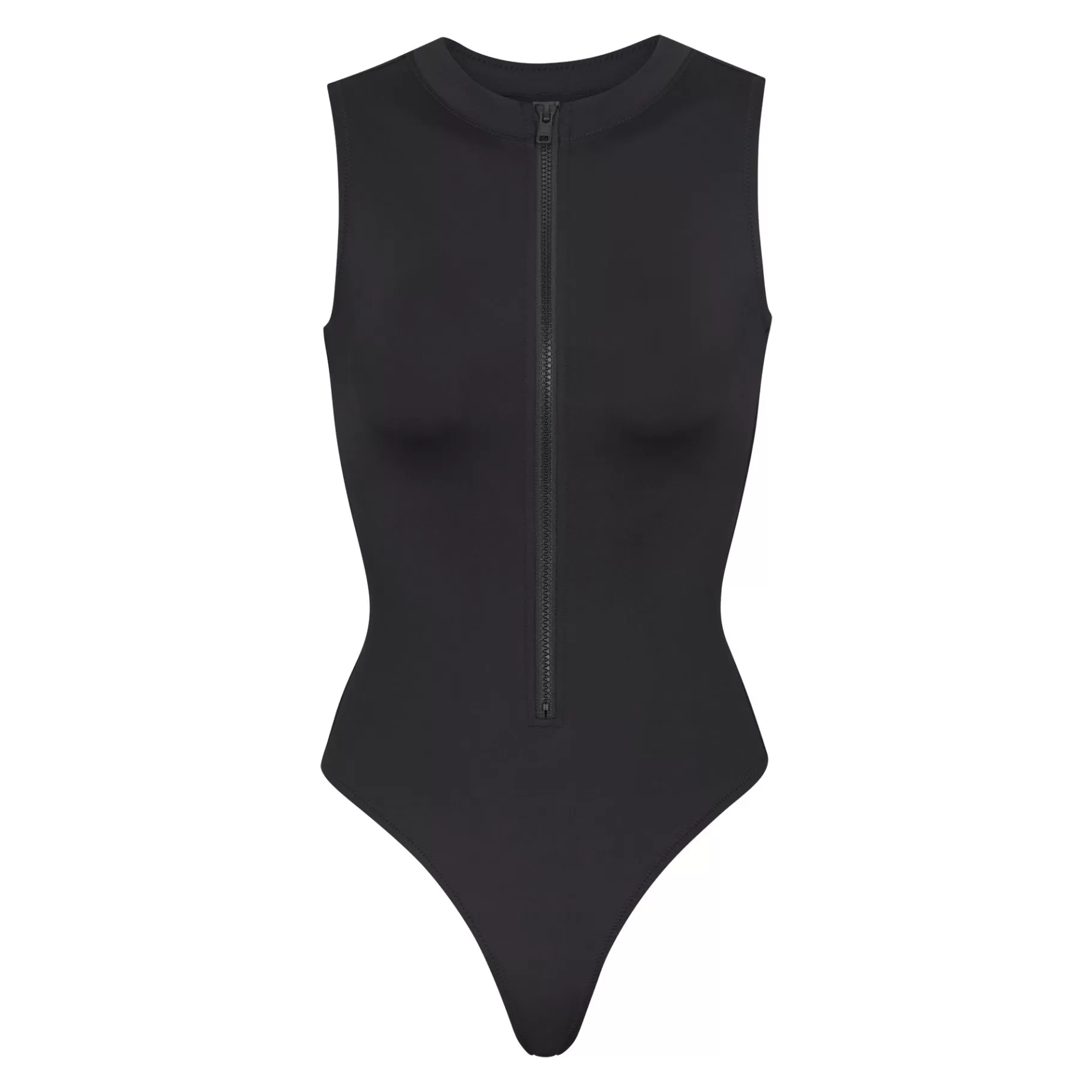 Skims swim*SIGNATURE SWIM ZIP FRONT SLEEVELESS ONE PIECE | ONYX