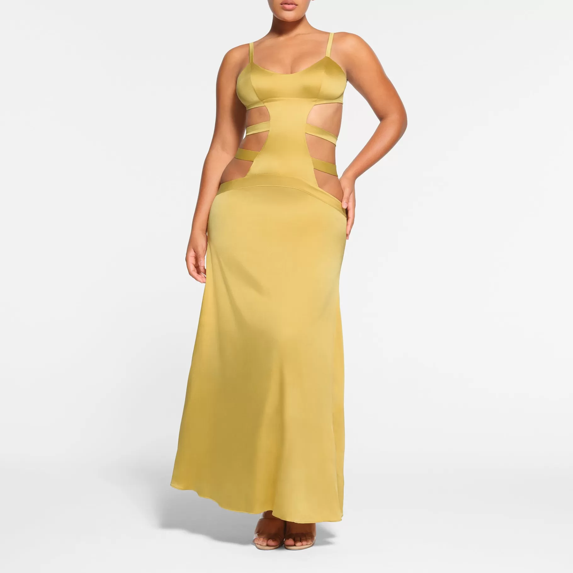 Skims dresses*SILK STRAPPY LONG SLIP DRESS | TOPAZ