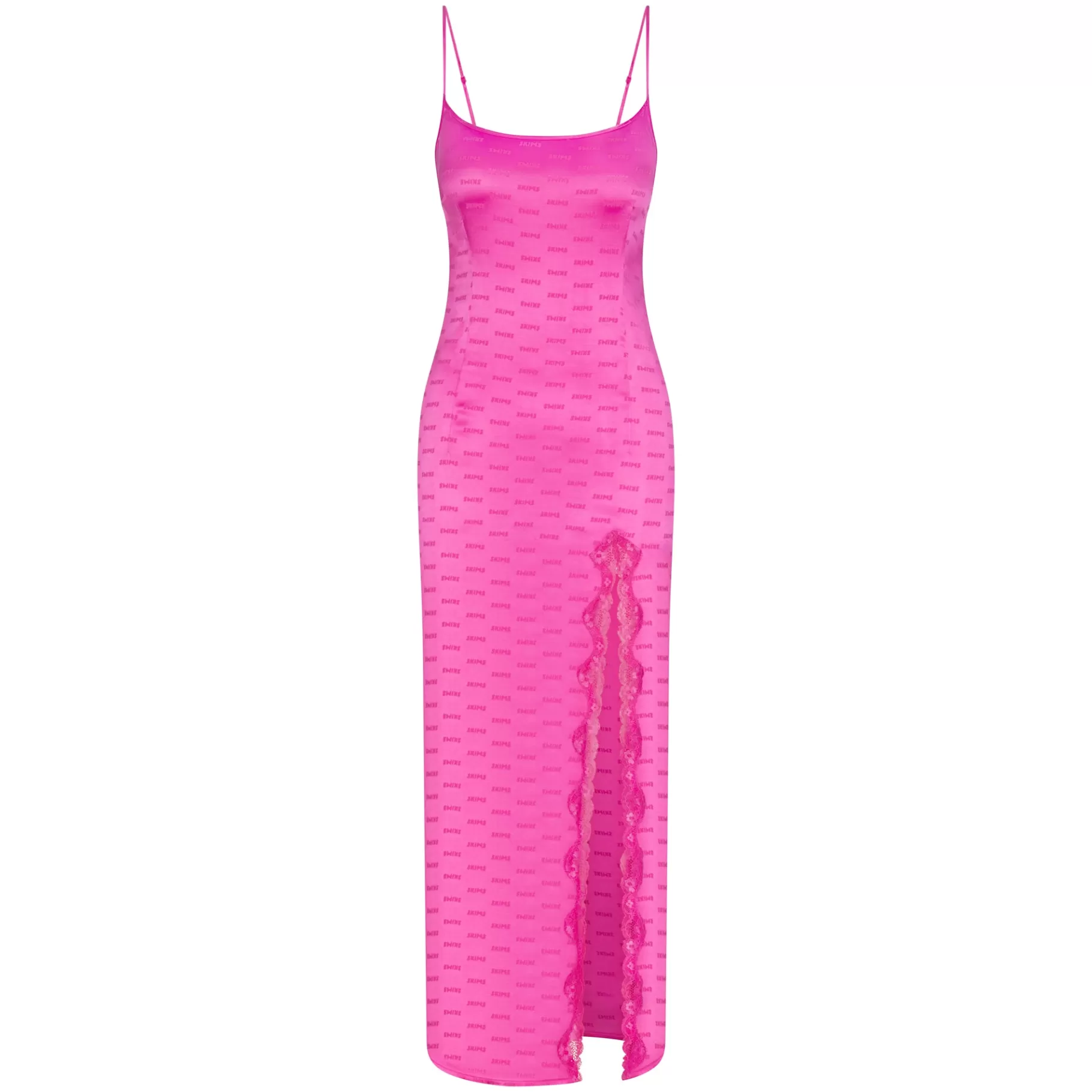 Skims dresses* JACQUARD LACE LONG DRESS | HOT PINK HOT+PINK