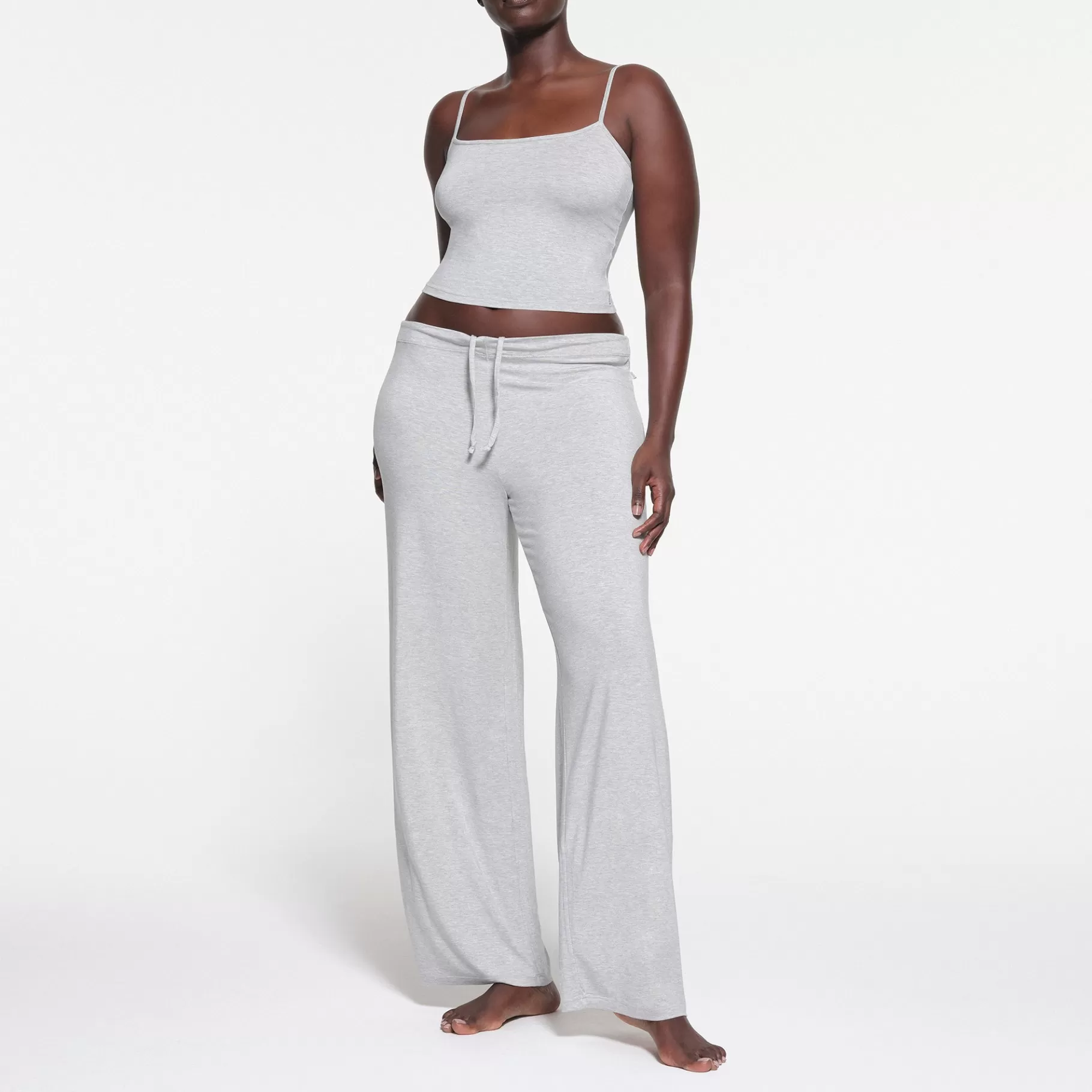 Skims pajamas* SLEEP STRAIGHT NECK CROPPED CAMI | LIGHT HEATHER GREY LIGHT+HEATHER+GREY