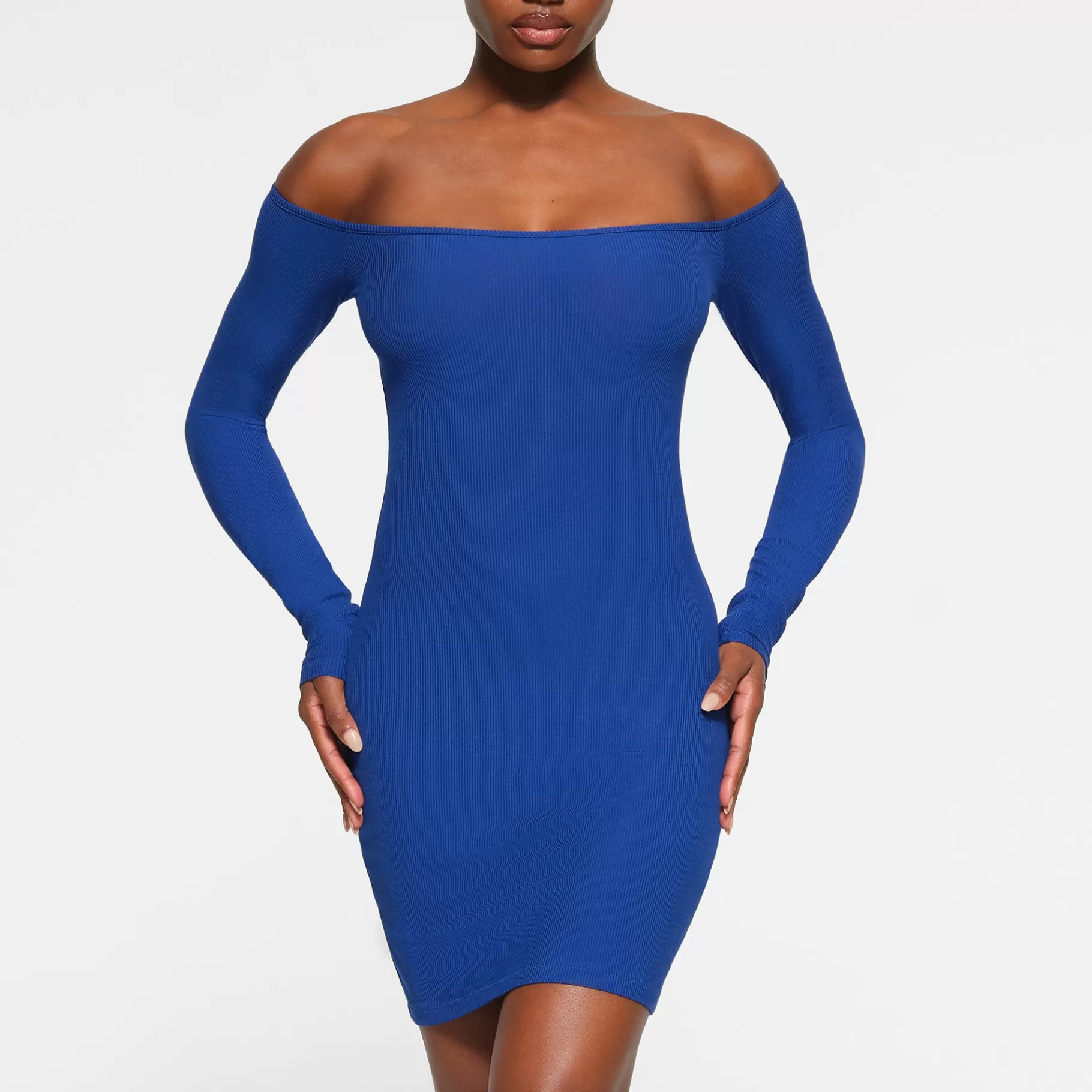 Skims soft lounge*SOFT LOUNGE OFF THE SHOULDER MINI DRESS | COBALT