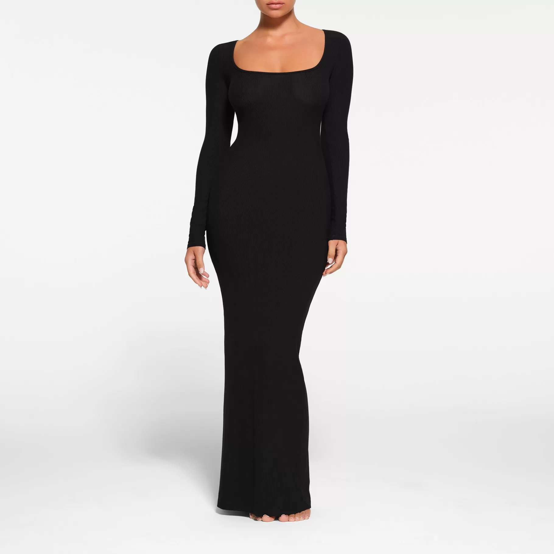 Skims soft lounge*SOFT LOUNGE PETITE LONG SLEEVE DRESS | ONYX