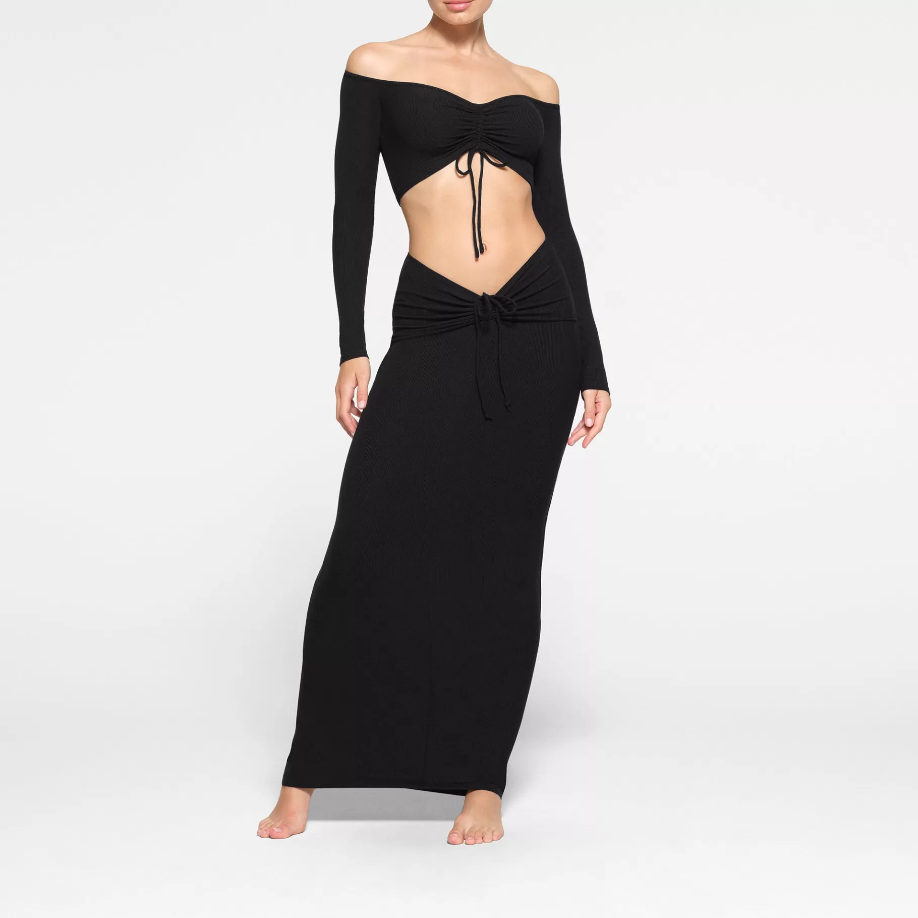 Skims soft lounge*SOFT LOUNGE RUCHED LONG SKIRT | ONYX