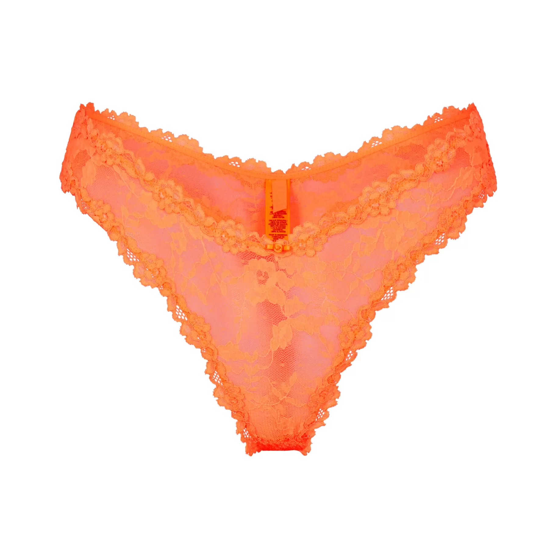 Skims *STRETCH LACE DIPPED THONG | NEON ORANGE NEON+ORANGE