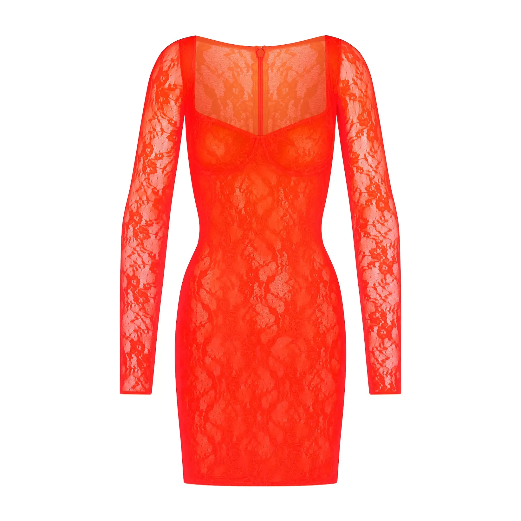 Skims dresses*STRETCH LACE LINED LONG SLEEVE UNDERWIRE DRESS | SUNSET