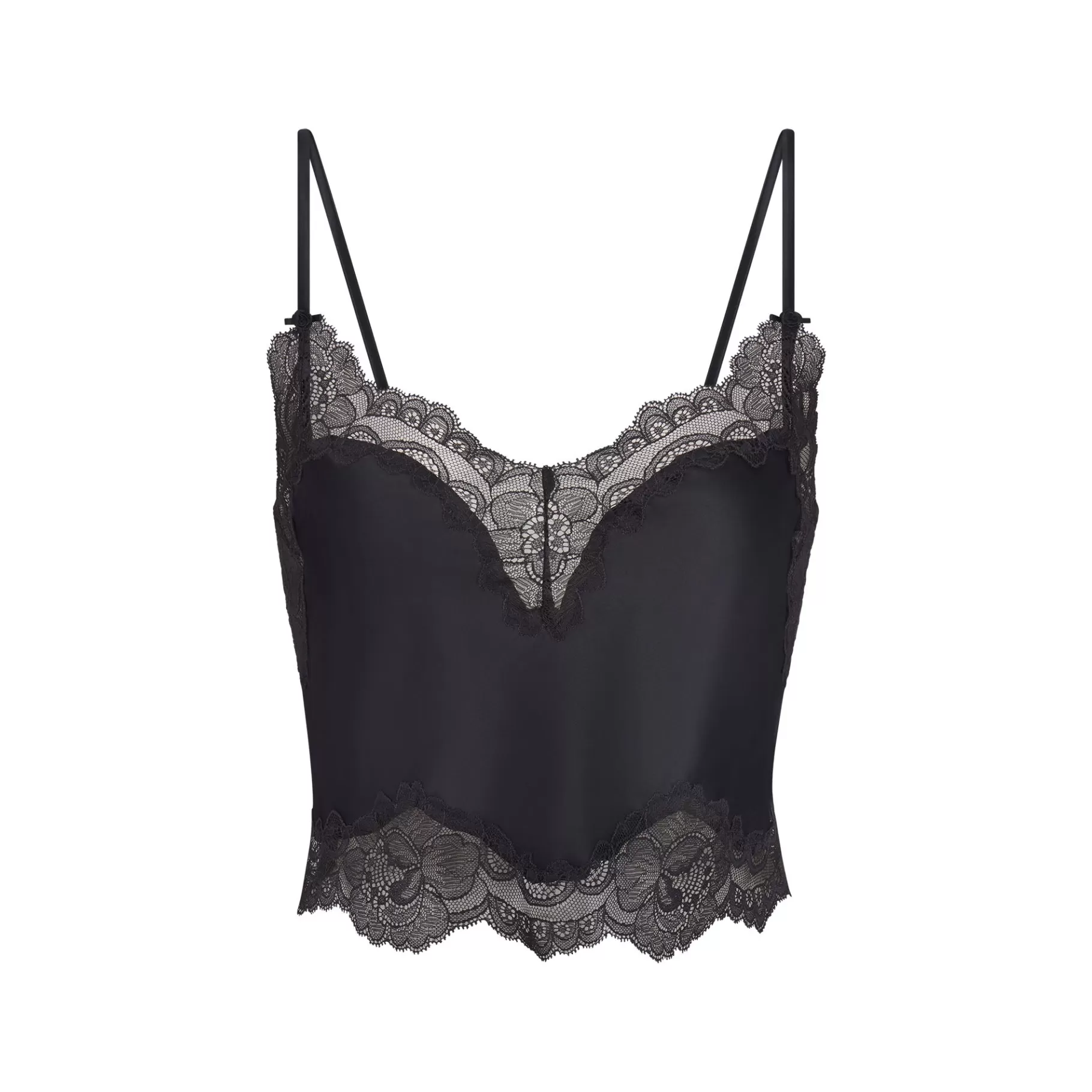 Skims pajamas*WOVEN SHINE LACE CAMI | ONYX