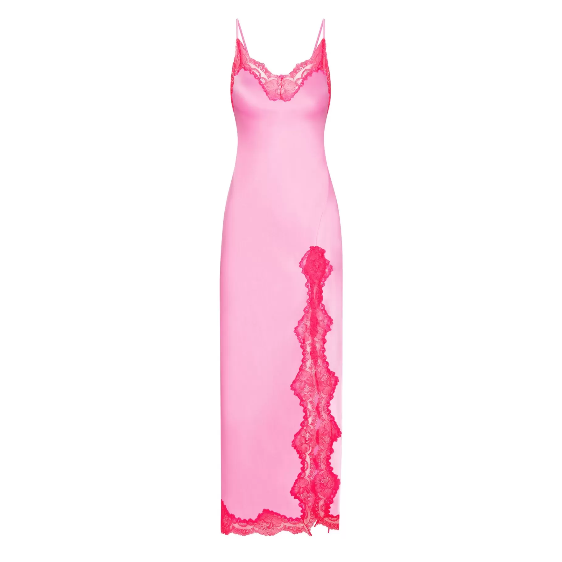 Skims dresses*WOVEN SHINE LACE LONG DRESS | NEON ORCHID NEON+ORCHID